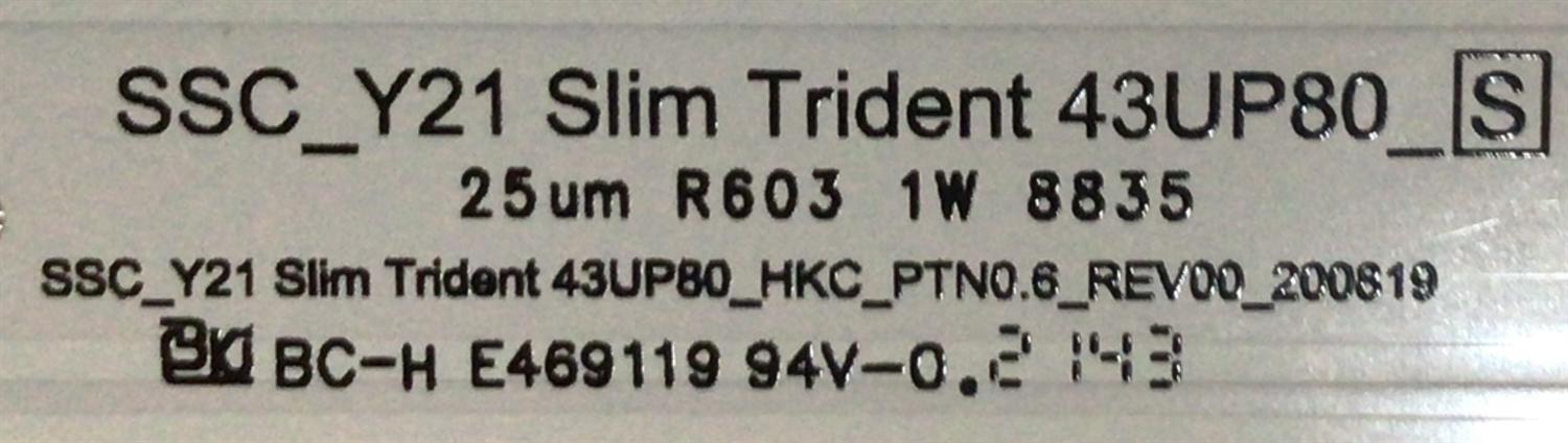 KIT DE LEDS ORIGINAL PARA TV LG 5 PIEZAS / NUMERO DE PARTE EAV65036401 / SSC_Y21 SLIM TRIDENT 43UP802_S / SSC_Y21 SLIM TRIDEN 43UP80_HKC_TP40.6_REV00_200819 / PANEL NC430TQG-VHKH3 / MODELOS 43UQ7590PUB / 43UQ8000AUB / 43UQ9000PUD / 43UQ7070ZUD - Imagen 3